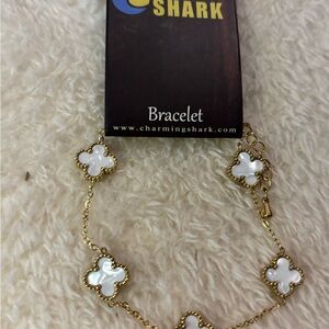 Gold and White Bracelet